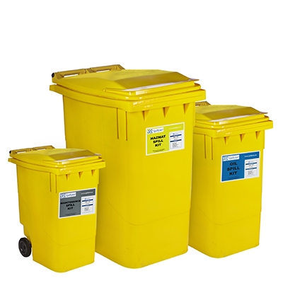Wheeled Bin Absorbs water & industrial spills 120 litre Maintenance Spill Kit